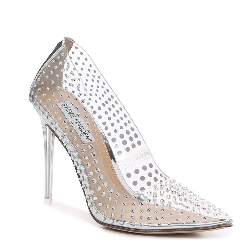 Steve Madden PVC rhinestone heels